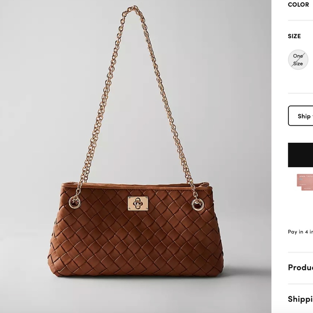 Ann Taylor Woven Twist Snap Clutch